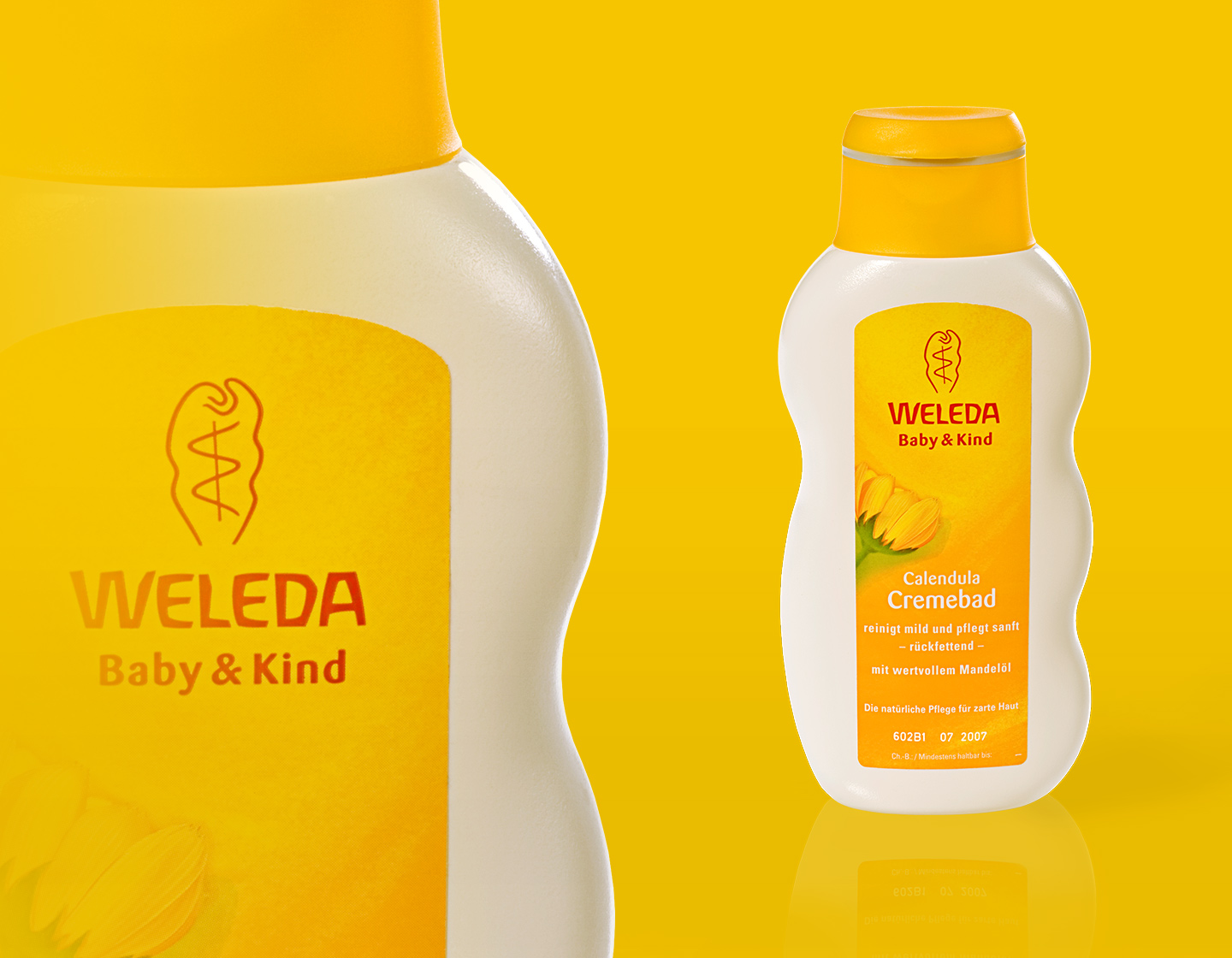 weleda creme bottle organge